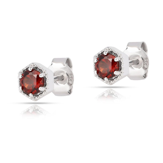 Red Garnet 5 Set - Earring, Pendant, Ring