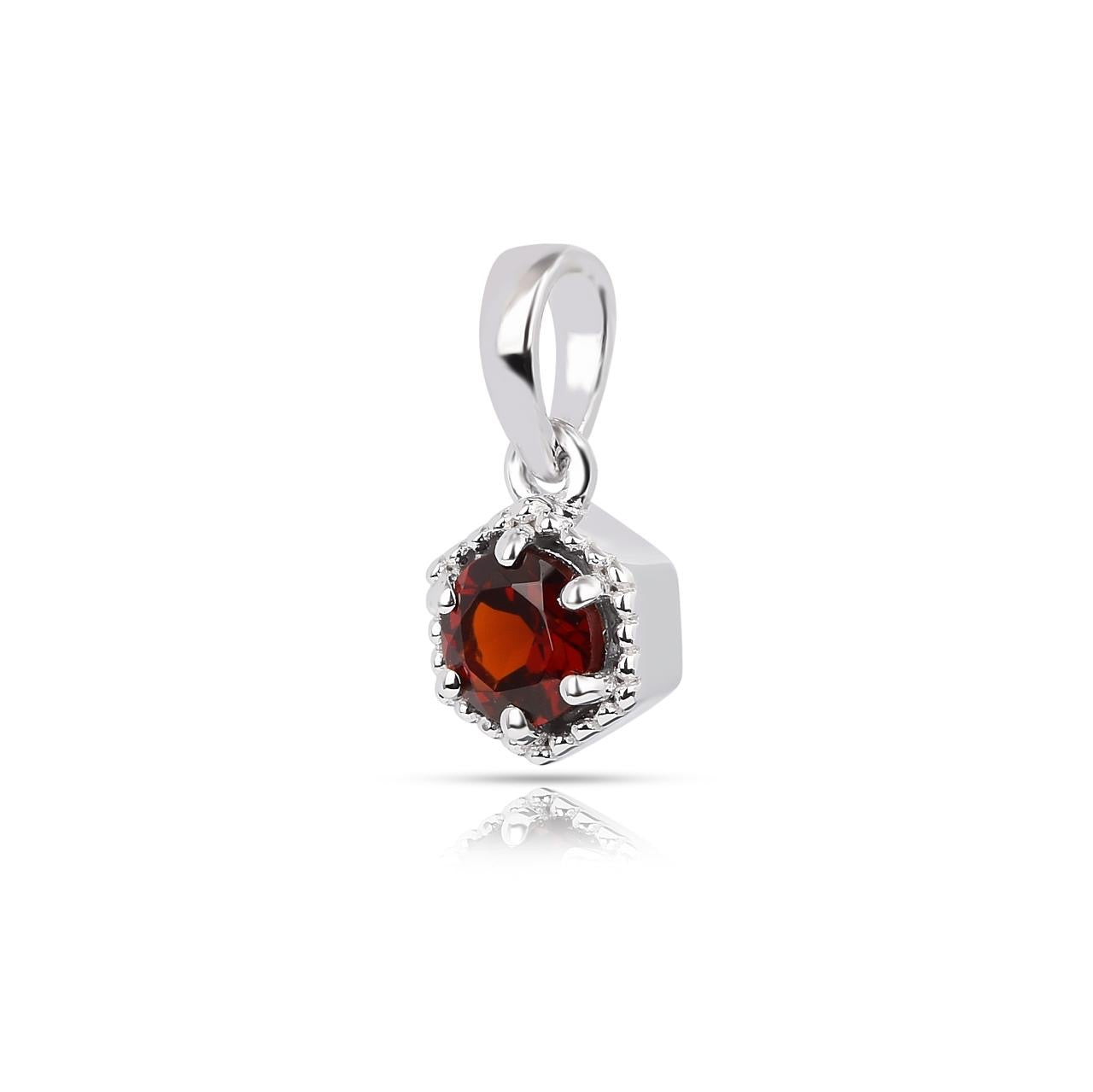 Red Garnet 5 Set - Earring, Pendant, Ring