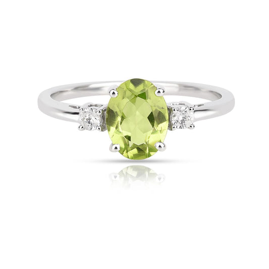 Peridot, Natural Zircon 2 - Ring