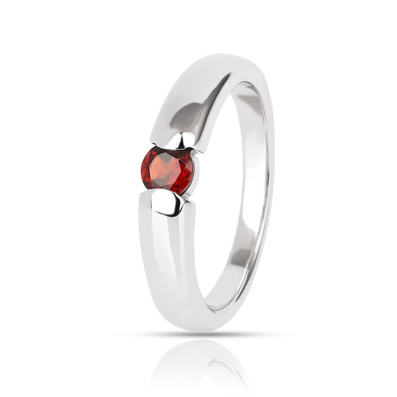 Red Garnet 4 Set - Earring, Pendant, Ring