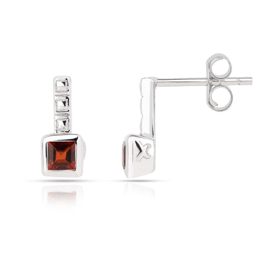 Red Garnet 2 Set - Earring, Pendant, Ring