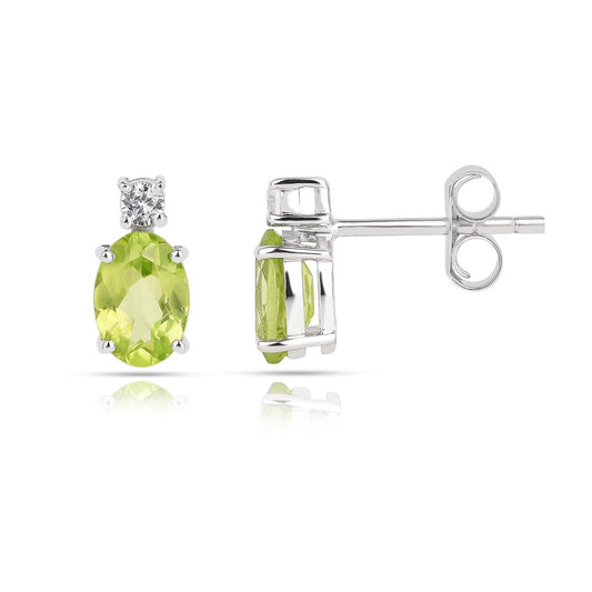 Peridot, Natural Zircon 2 - Earring