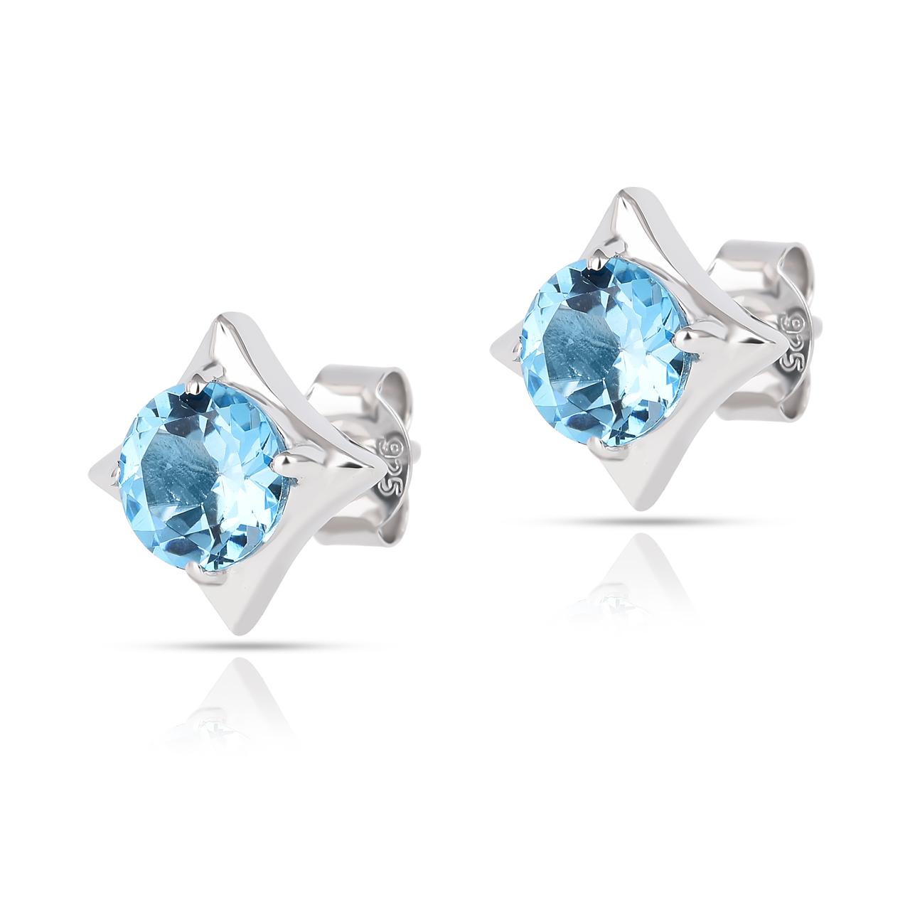 Swiss Blue Topaz 1 - Earring