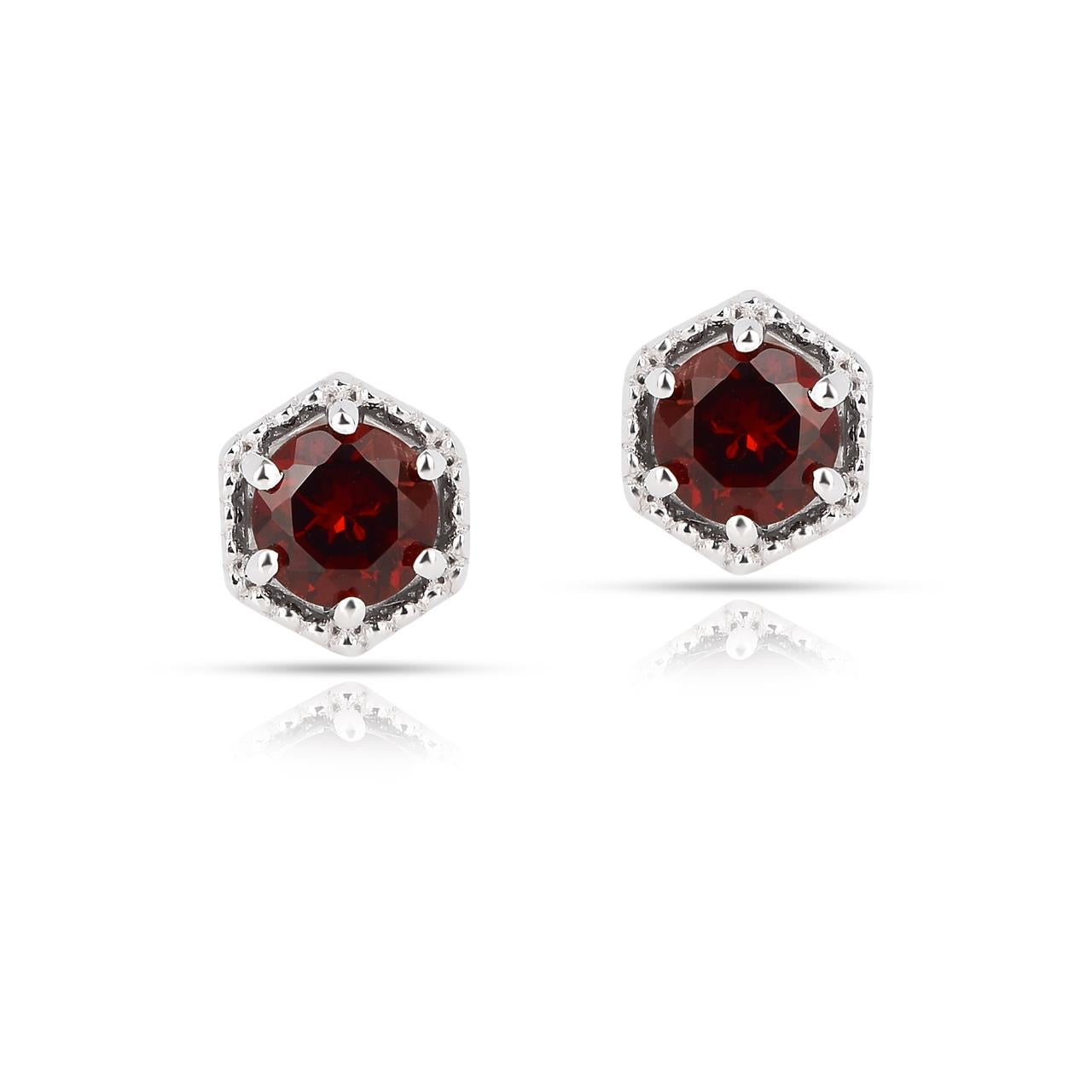 Red Garnet 5 Set - Earring, Pendant, Ring